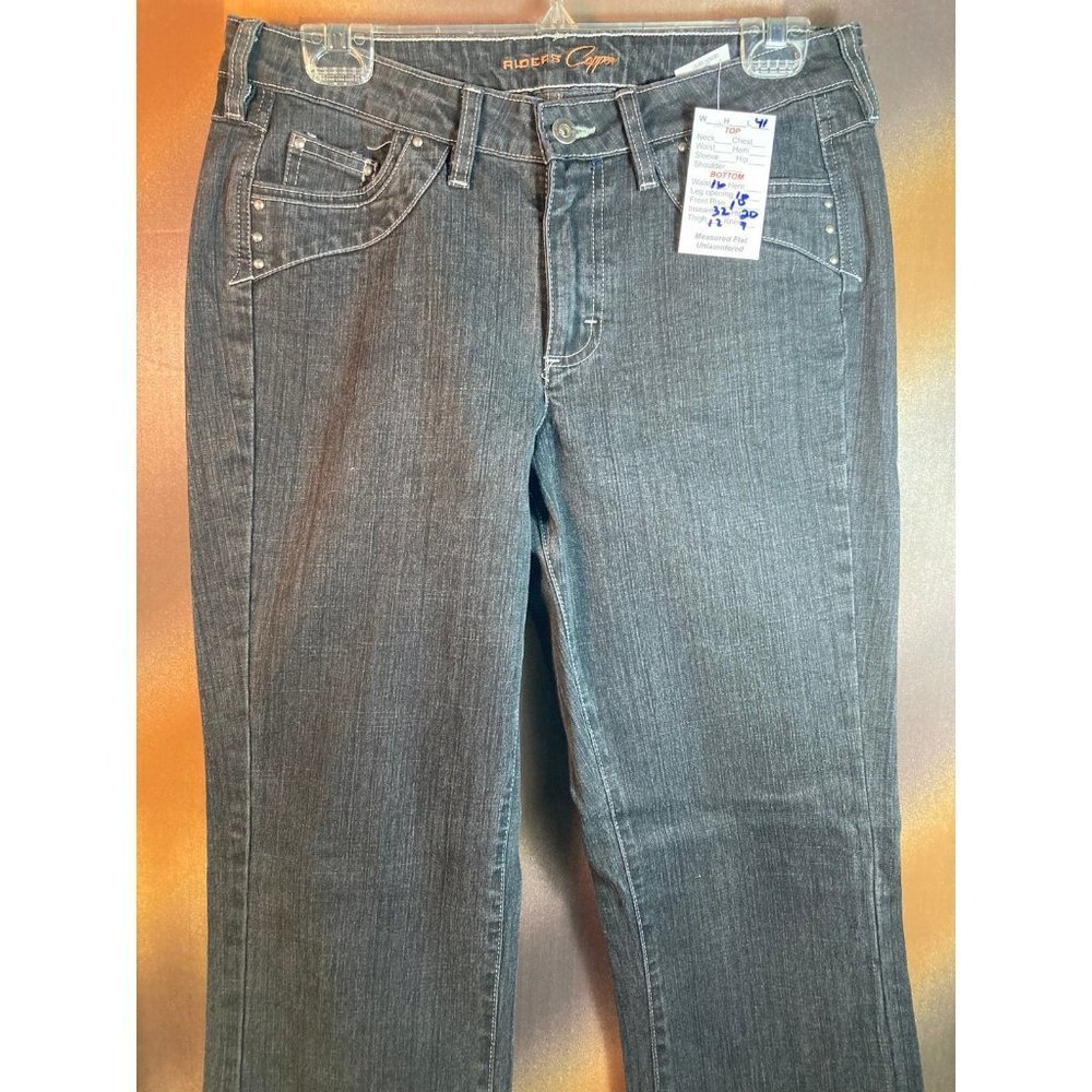 LEE‎ Riders Stretch Relaxed Straight Leg Copper Jeans Mid Rise Blue Size 10 b3